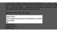 Text messages in which Harris asked Dr. Ryan to bring sedatives (Image via FOX 5 DC)